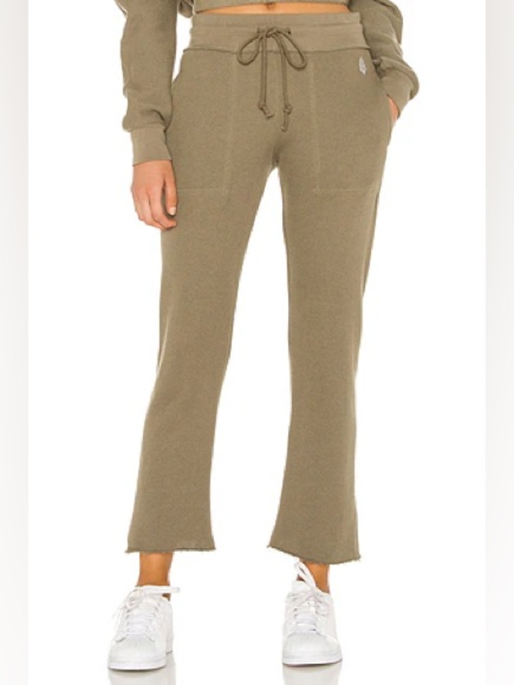 FP Movement Free People Reyes Flare Crop Sweat Pants / Size S / Army Green